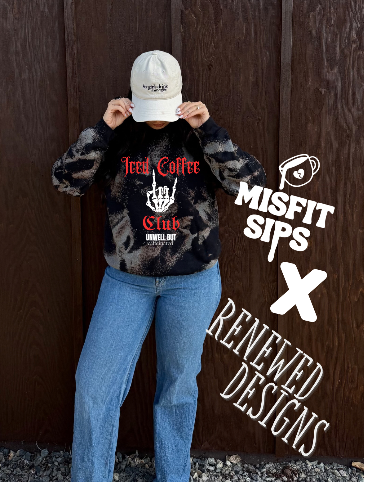 Iced coffee bleached crewneck