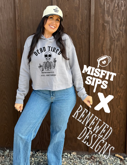 Dead tired cropped hoodie