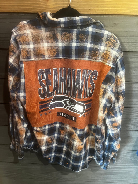 LARGE : Blue Seahawk flannel