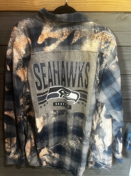 XLARGE TALL : Blue Seahawk flannel