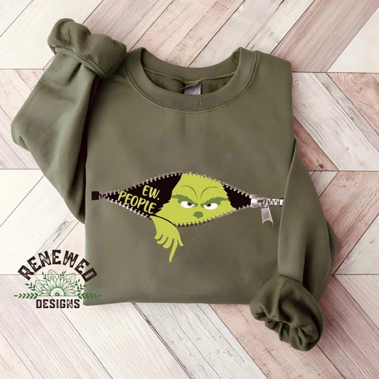 Grinch zip face Crewneck