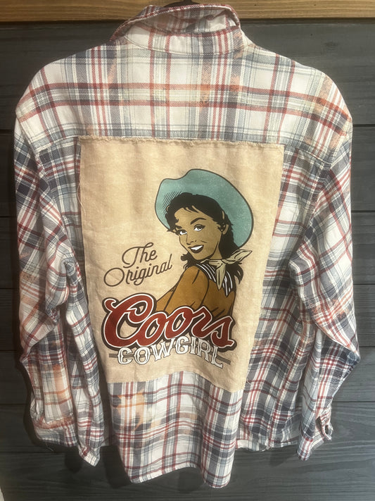 X- LARGE - Coors Cowgirl Flannel