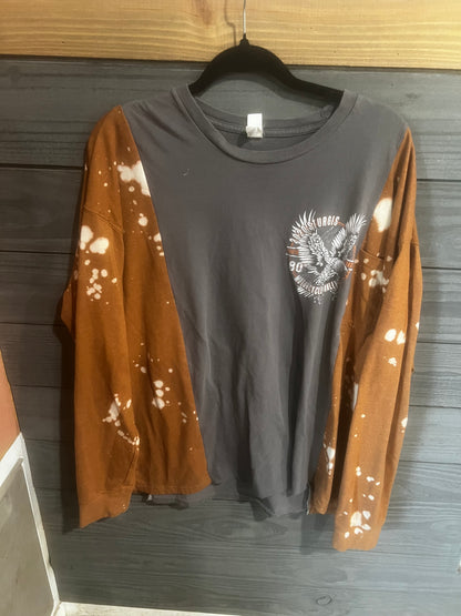 XL: Harley bleached mashup long sleeve tee