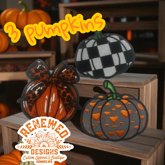 (3) pumpkins